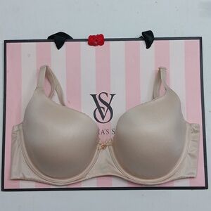 Victoria's Secret Beige Bra Body By Victoria Lined Demi/Demi Double Size40C